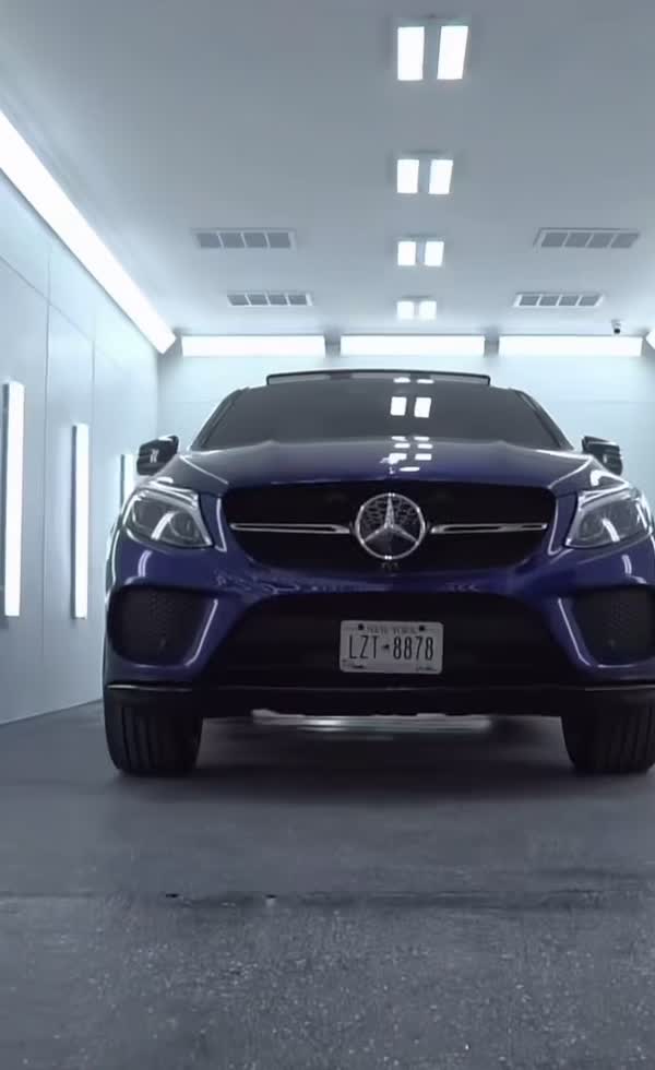 Mercedes in the paint booth at EnyAutomotive
