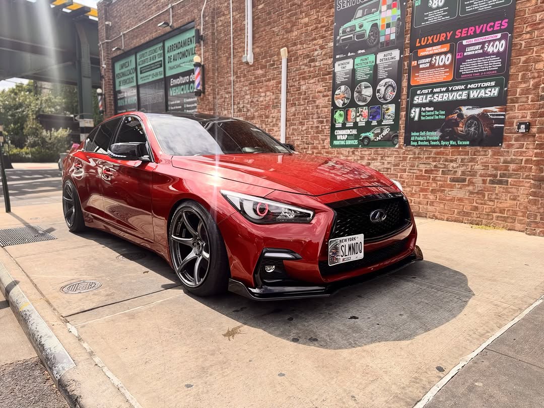 Red Infiniti Q60 coupe at ENY Motors