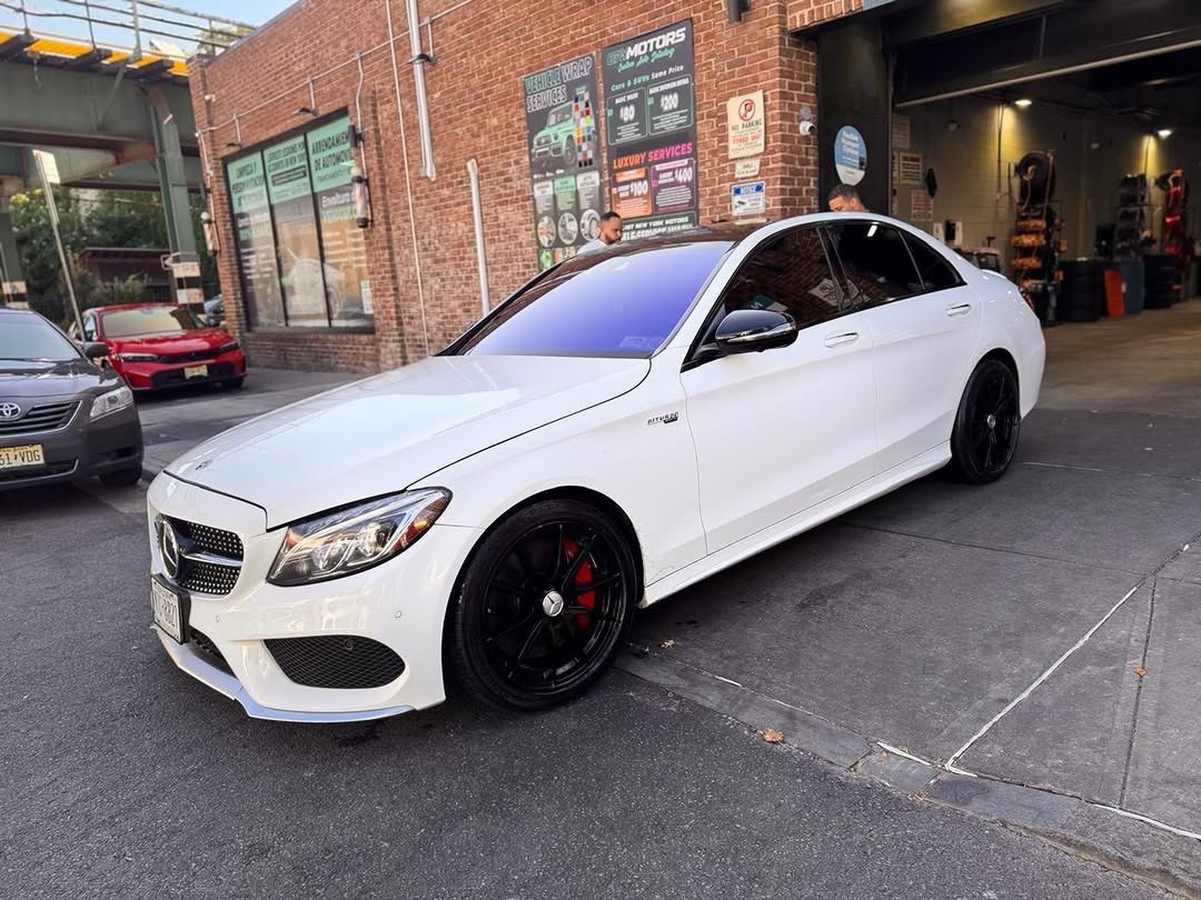 White Mercedes-Benz C-class at ENY Motors